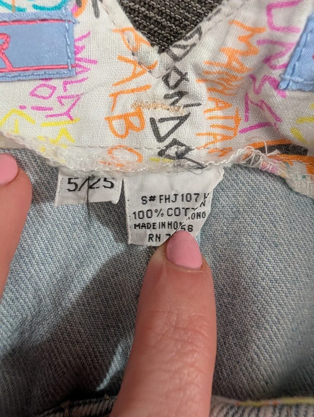 Vintage L.A. Gear High Rise Denim Shorts Graffiti Cuff Light Wash 6